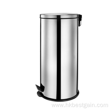 27 Litre Stainless Steel Flat Lid Pedal Bin